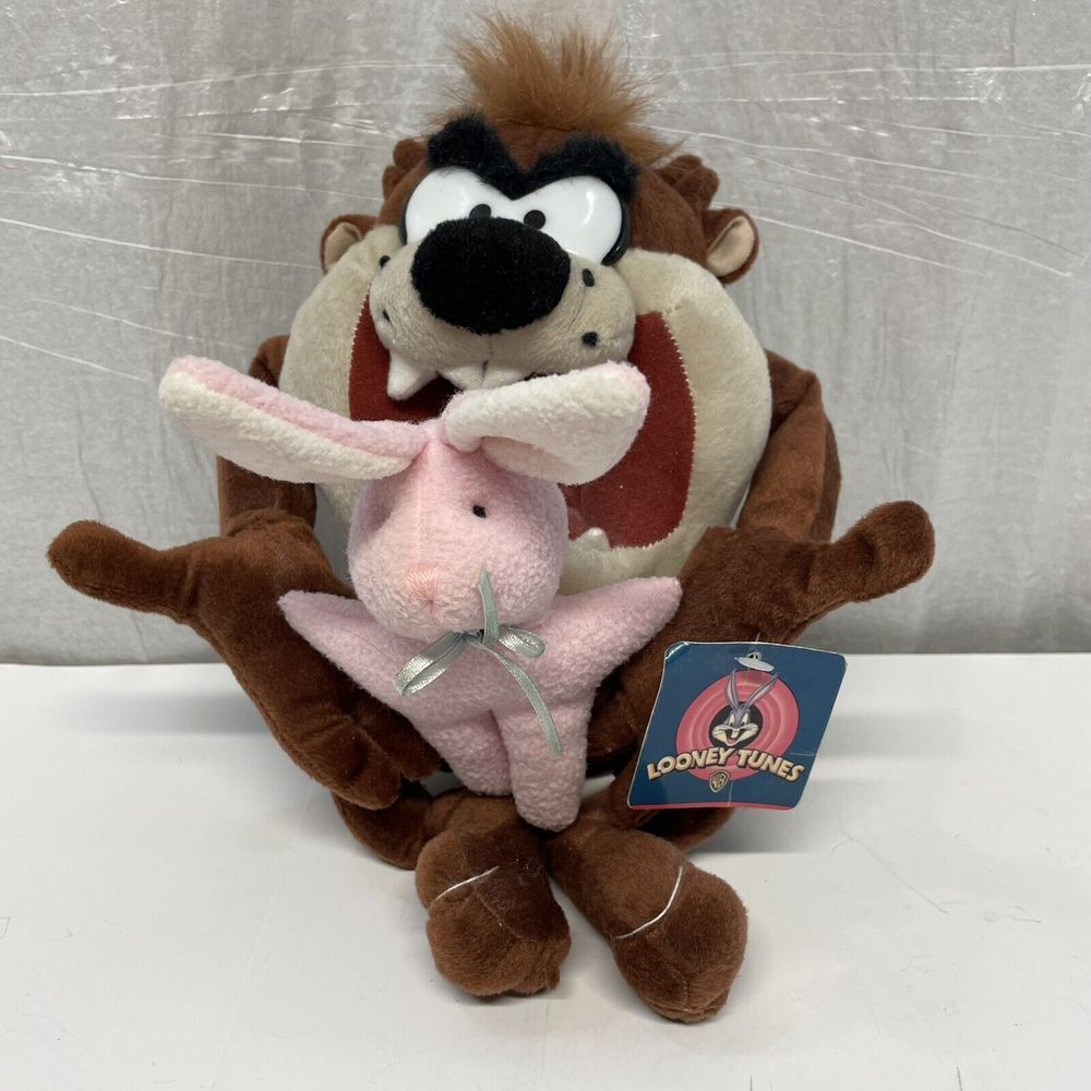 Taz Tasmanian Devil Plush‎ With Bunny Looney Tunes 8" 2002 NWT
